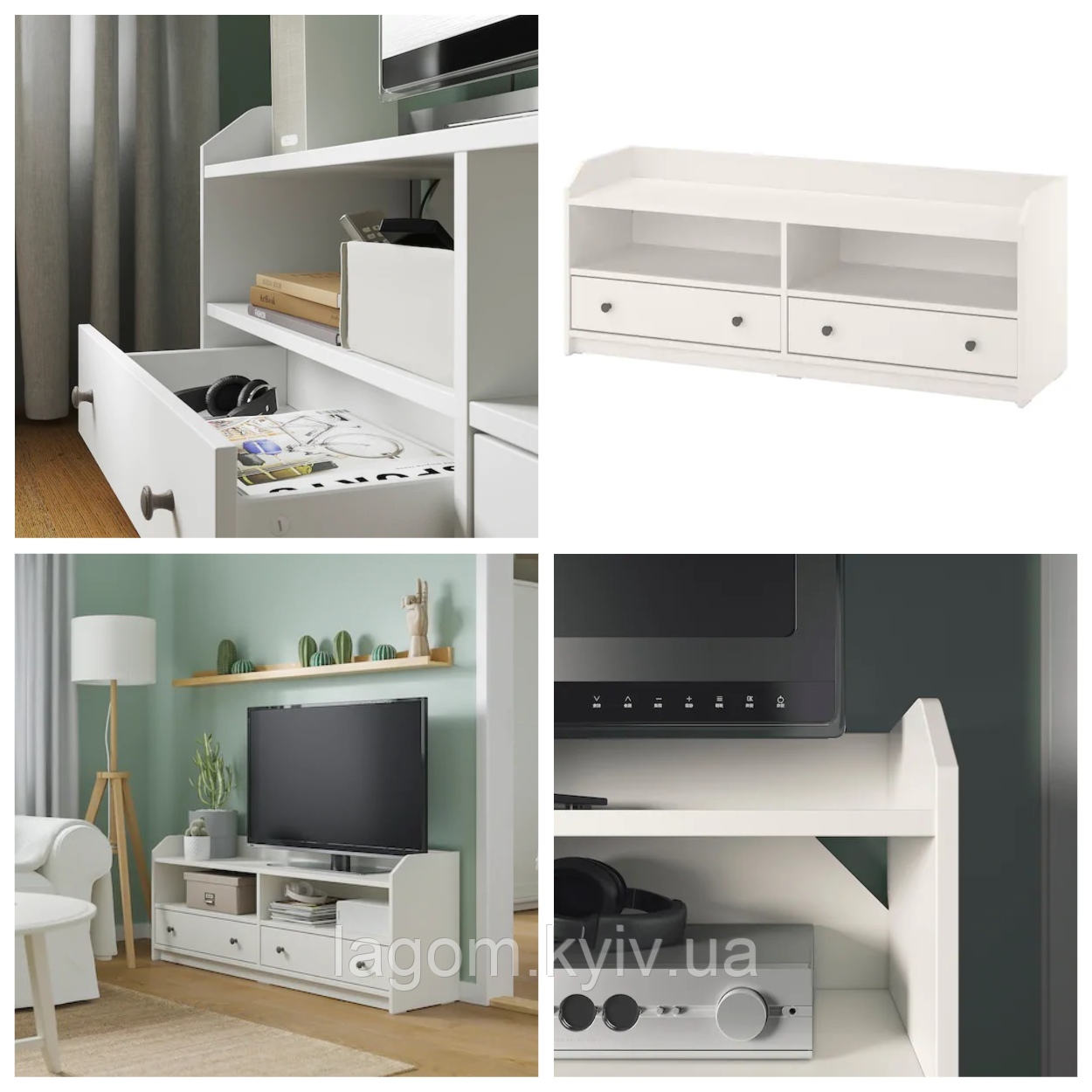 Тумба під телевізор, біла IKEA HAUGA 138x36x54 см ІКЕА ХАУГА