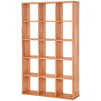 Книжний стелаж K738 у вітальню дерев'яний з бука ТМ Mobler