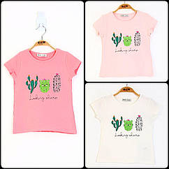Дитяча футболка (дівчинка), 1-2-3-4 роки, 3 кактуси