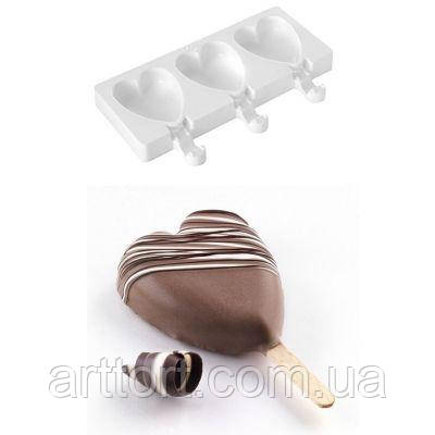 Силіконова форма для морозива і муссових десертів Серце, фото 1