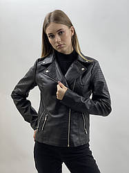 Куртка чорна косуха жіноча