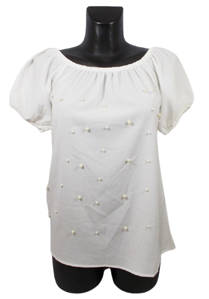 Блуза з намистинками біла Туреччина розмір M (44-46)