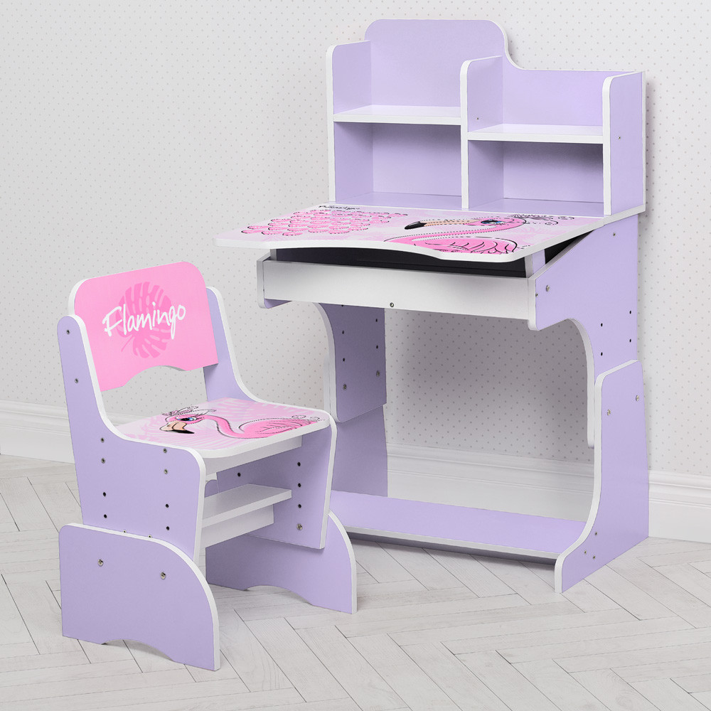 Дитяча парта зі стільчиком фламінго Bambi W 2071-74-4(UA), фото 1