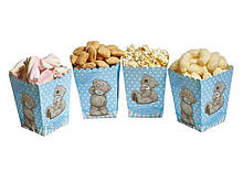 Набір 5 шт Коробки для солодощів та попкорну ведмедика Тедді (Teddy Bear)