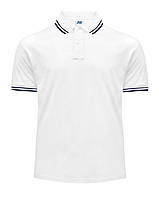 Стильная мужская тенниска поло JHK Man Regular Contrast Polo белый XL