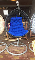 Крісло-кокон підвісне для саду метал сірий / ротанг чорний Woody