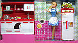 Меблі для Барбі 8085 кухня, підсвічування духовки та конфорок, з лялькою, фото 4