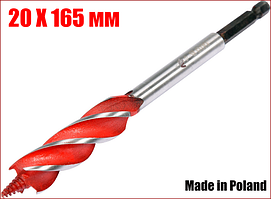 Свердло для дерева спіральне 20 X 165 мм HEX- 1/4" YATO YT-44685
