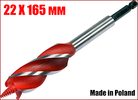 Свердло для дерева спіральне 22 X 165 мм HEX- 1/4" YATO YT-44686