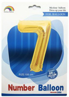 Куля цифра "7" в упаковці, колір золото.Розмір:105 см.Пр-во: 845