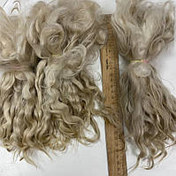 Волосы для куклы, немытые, в кудрях, перебранные, не чесанные, длина волоса 15-20 см. Мохер, коза.