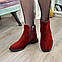 Черевики жіночі об'єднані на маленькому підборах, колір бордовий, фото 5