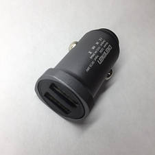 Адаптер питания автомобильный Denmen DZ02, 2.4А, 2 USB, 5V, металл, фото 3