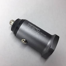 Адаптер живлення автомобільний Denmen DZ02, 2.4 А, 2 USB, 5V, метал, фото 3