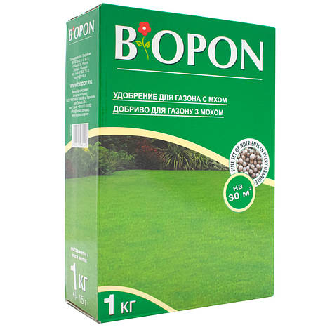 Добриво гранульоване для газонів з мохом 1 кг, BIOPON, фото 2