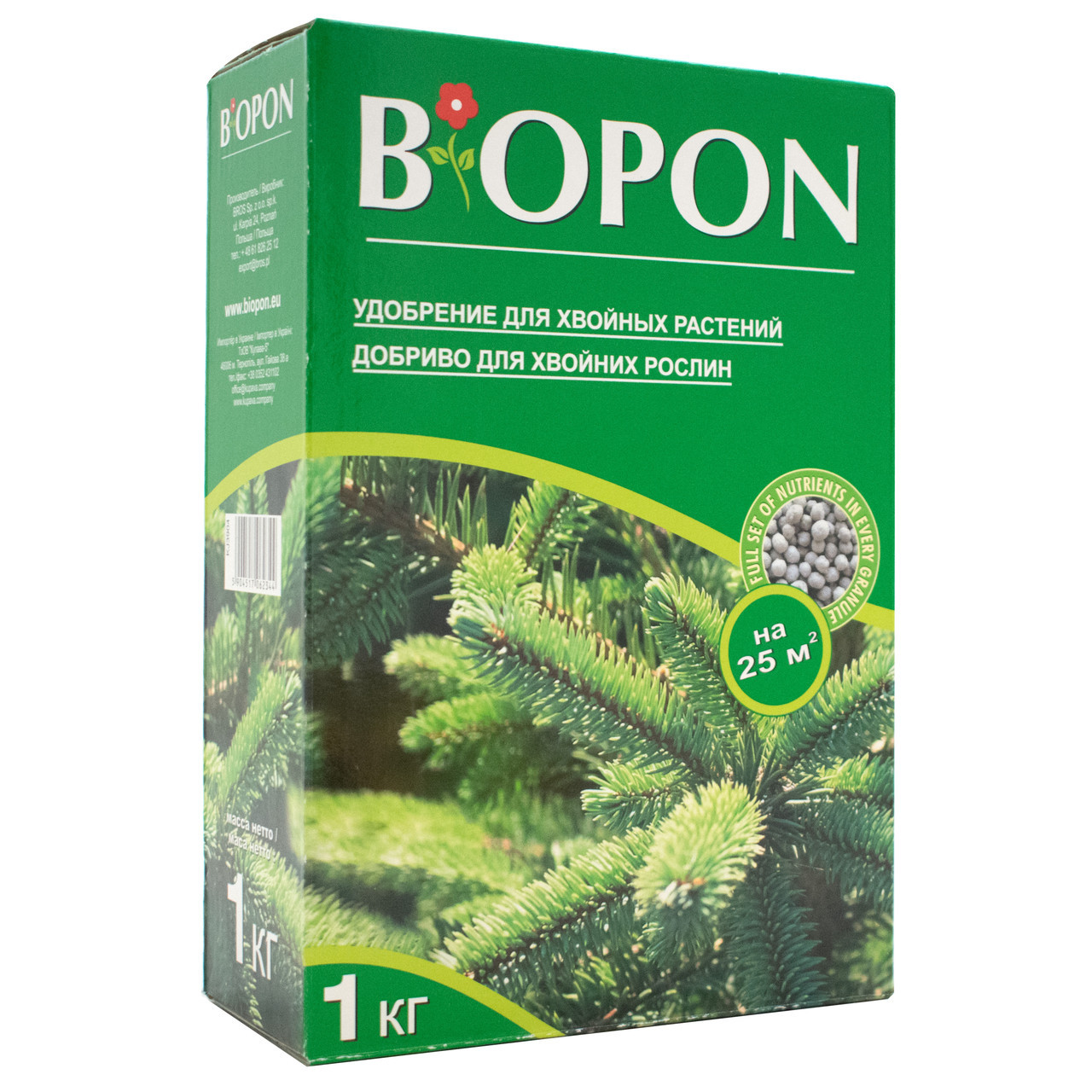 Добриво гранульоване для хвойних рослин 1 кг, BIOPON