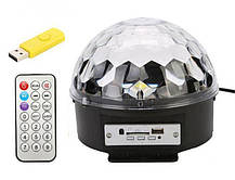Диско куля Bluetooth MP3 LED Crystall Magic Ball Light Світломузика з пультом gr, фото 2