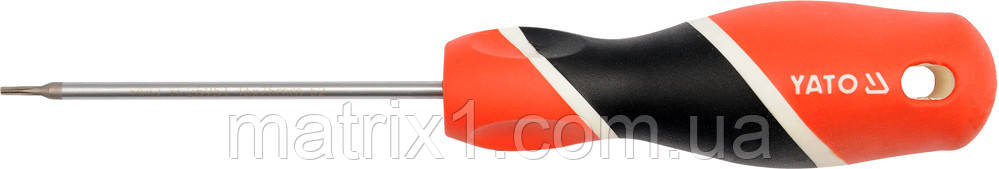 Викрутка TORX Т5 x 75 мм, сталь S2, двокомпонентна рукоятка YATO