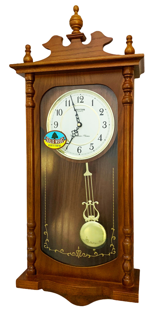 Настінний годинник RHYTHM CMJ302ER06 дерев'яний з боєм, фото 1