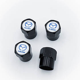 Захисні ковпачки на ніпеля MAZDA (Мазда) 4 шт Сині Чорні