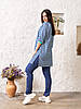 Повсякденний жіночий трикотажний костюм: джинсова туніка та штани з трикотажу розміри 48-56, фото 2