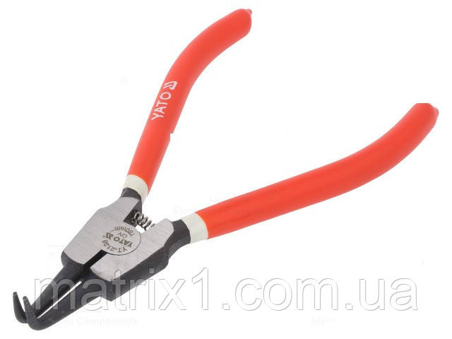 Знімач для зовнішніх стопорних кілець, вигнутий (розтискач) 180 мм YATO YT-2138, фото 1