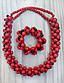 Набір намисто та браслет Гламур. Червоно-чорні., фото 2