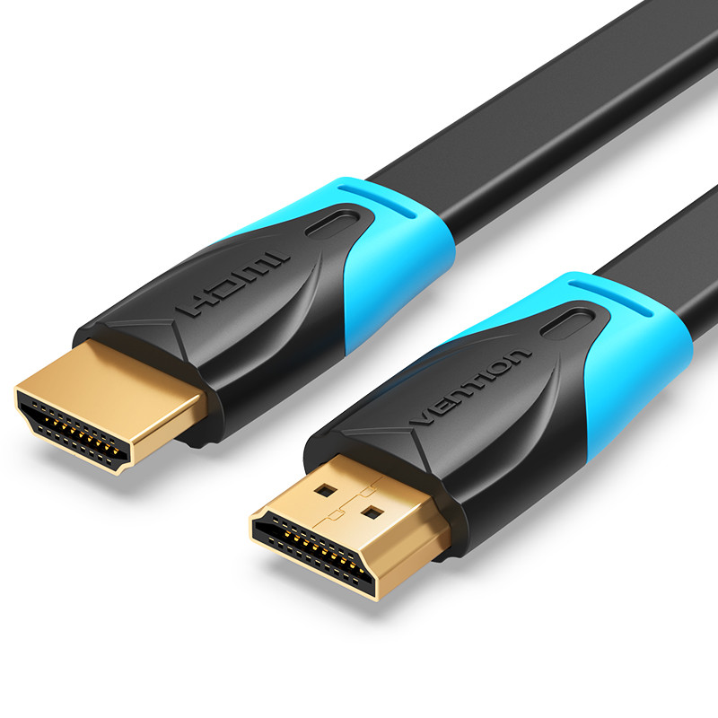 Кабель відео Vention HDMI 2.0 4K 3D PVC плоский 0.75 м Black (VAA-B02-L75)