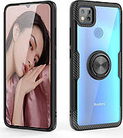Чохол для Crystal Xiaomi Redmi 9C бампер протиударний з підставкою Transparent Black