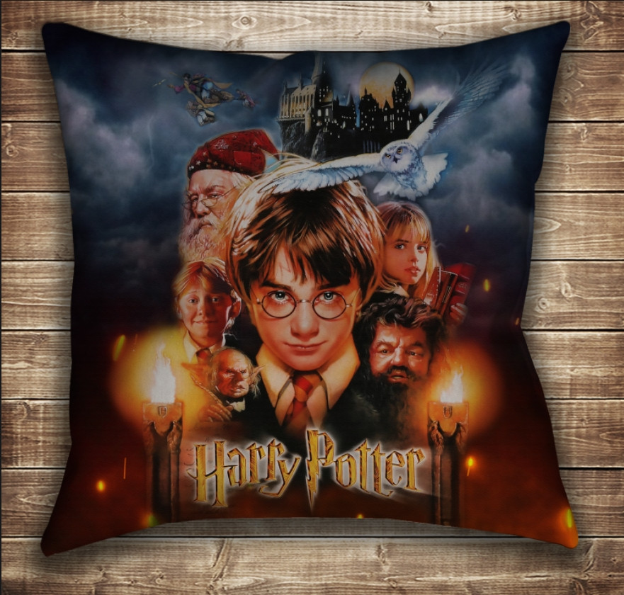 Наволочка (Подушка) 40х40 з принтом на тему: Гаррі Поттер і Філософський Камінь 1 курс, фото 1