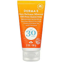 Derma E, Сонцезахисний крем мінеральний без олії від Natural Mineral, SPF 30 Оксид цинку 20% 56 г