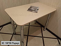 Стол кухонный - обеденный КС Фер мебель 100*60 радиус Венге светлый