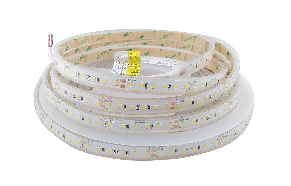 Світлодіодна стрічка герметична 24 вольт 8.6Вт 2835-120-IP68-WW-10-24 RDA0C0TC-B  745лм 2700K CRI80 14273о