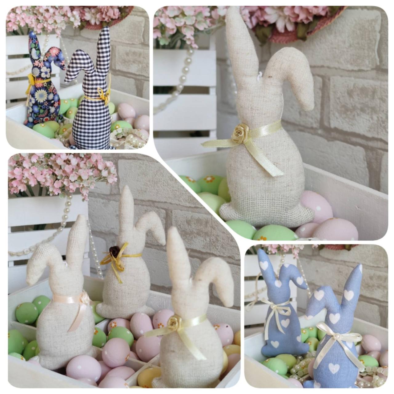 Великодній кролик Милашка, Н-16 см, текстильна іграшка, декор на Великдень,, фото 1