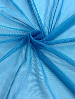 Ткань сетка голубая (ш 145 см) для одежды, украшения залов, драпировки, рукоделия