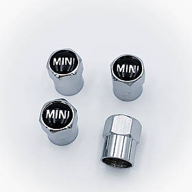 Захисні ковпачки на ніпеля MINI (Міні) Cooper 4 шт Напис MINI Хром