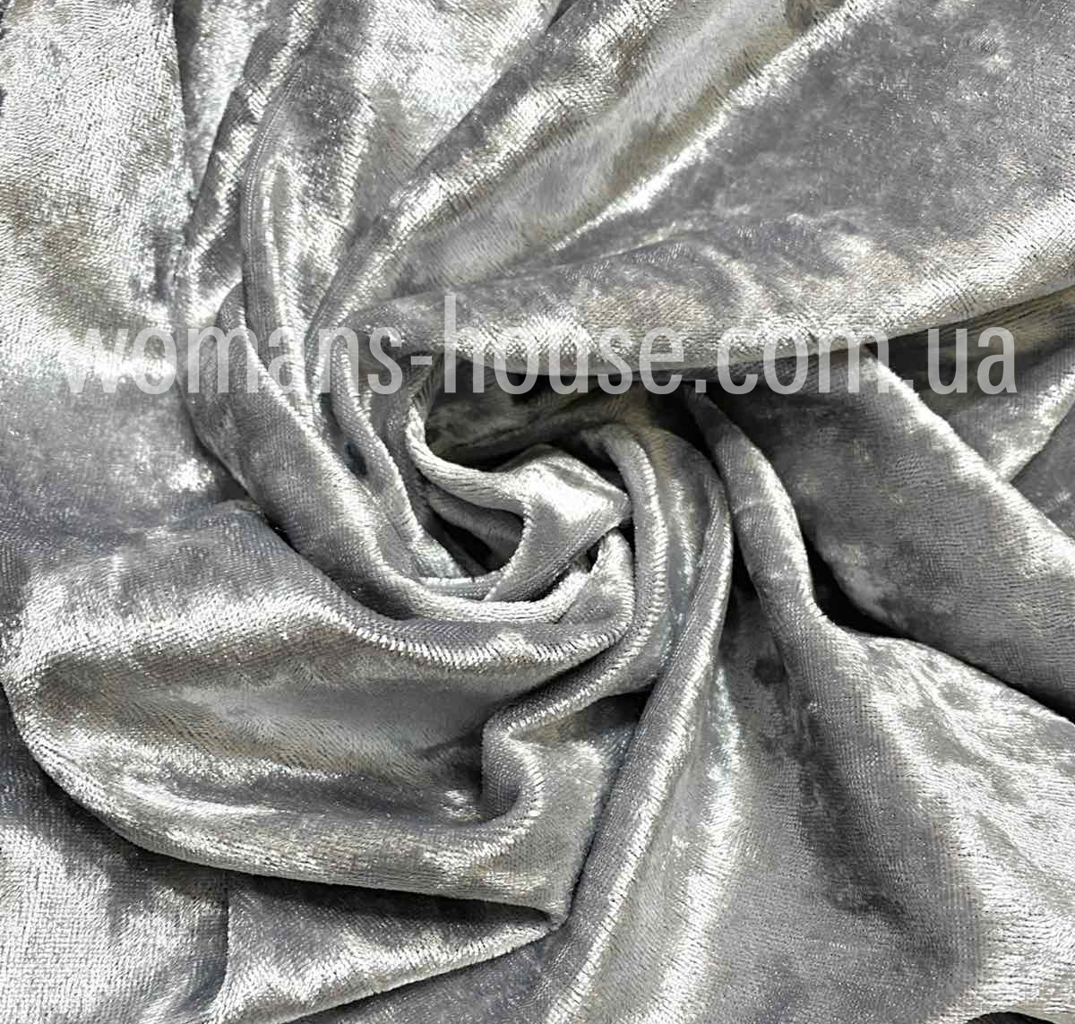 Тканина Велюр мармур стрейч (оксамит) Світло-Сірий