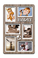 Красивая деревянная фоторамка коллаж семейный Family 51х33 см