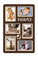Красивая деревянная фоторамка коллаж семейный Family 51х33 см