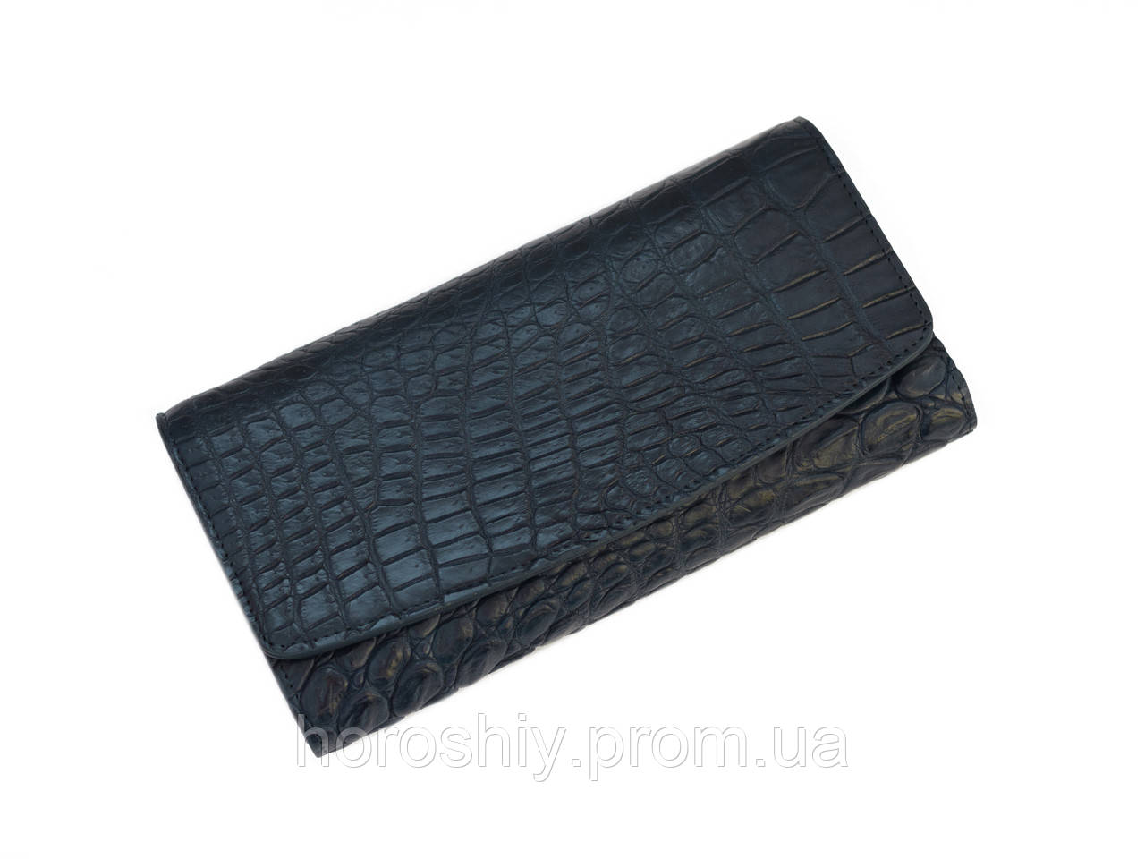 Жіночий гаманець зі шкіри крокодила Синій