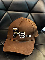 Стильная мужская коричневая кепка Karl | Молодежная летняя бейсболка | Модный мужской головной убор