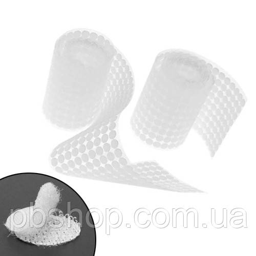 Липучки круги застібки 1000 пар самоклеючі 10мм, білі, фото 1