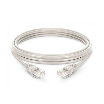 Патч-корд RJ45 2.6м, мережевий кабель UTP CAT5e 8P8C, LAN, білий