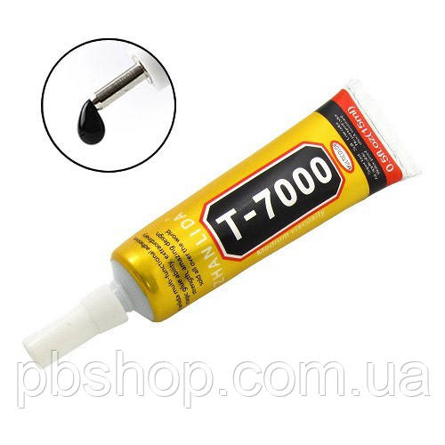 Клей промисловий T-7000 15мл для тачскринів, чорний