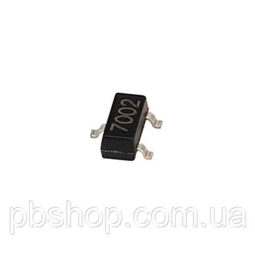 Чип 2N7002 100ШТ N7002 7002 SOT-23, Транзистор польовий 60В 0.2А