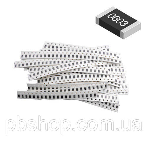 Резистори SMD 0603 0.1Вт 660шт 1% 1Ом-1МОм, фото 1
