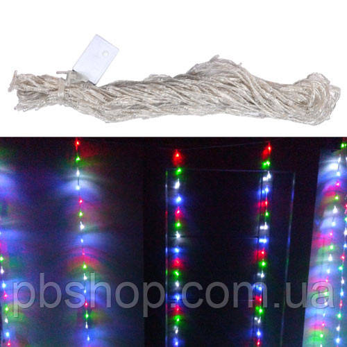 Гірлянда світлодіодна новорічна кольорова Штора Дощик 320 LED 3.6 x 2м