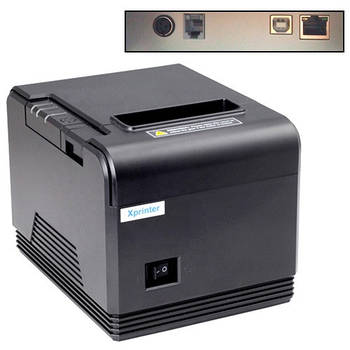 Термопринтер POS чековий принтер USB+LAN з автообрізанням XP-Q200 80мм