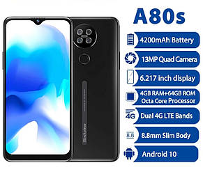 Смартфон Blackview A80s Black 8 ядер 4/64gb 4200мАг 6.21"НОВИНКА, фото 1