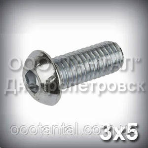 Винт М3x5 оцинкованный с полукруглой головкой под шестигранник (ID ...